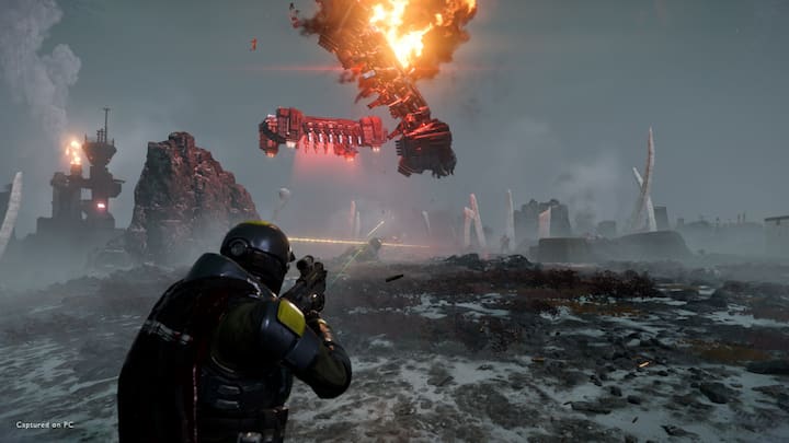 The State of Play kicked off with a brief look at Helldivers 2. A look at the game's multiplayer shooter action ahead of its launch on February 8 was revealed. (Image Source: PlayStation PC)