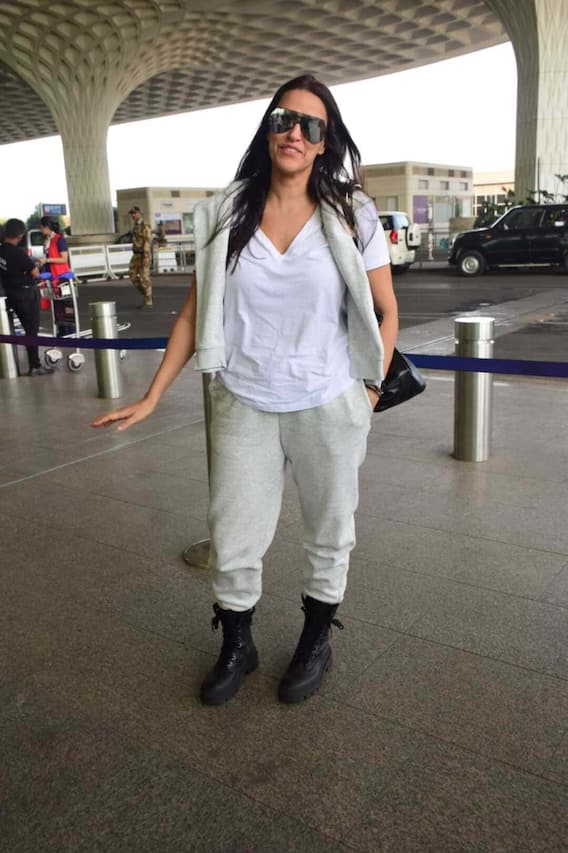 Neha Dhupia Gets Clicked In Casual Wear At Mumbai Airport; See Pics