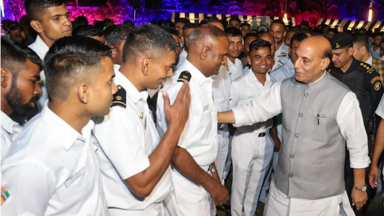 Rajnath Singh 'Maritime Piracy, Smuggling Won't Be Tolerated': Defence Minister Commissions INS Sandhayak In Andhra Pradesh 'Maritime Piracy, Smuggling Won't Be Tolerated': Rajnath Singh Commissions INS Sandhayak In AP