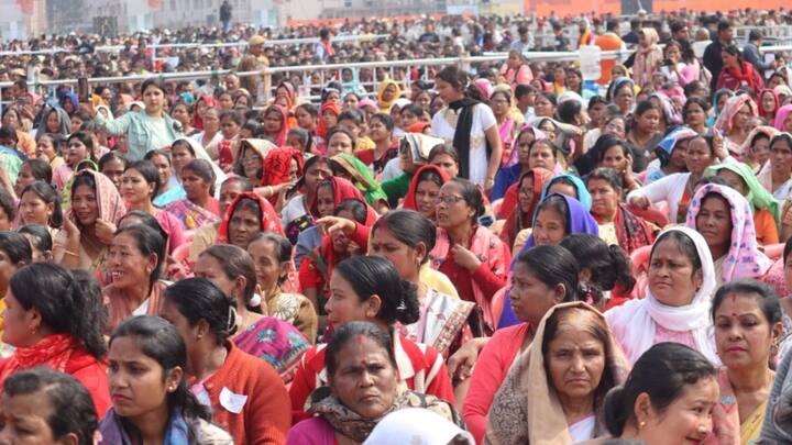 Over 1,50,000 people were eagerly waiting in Guwahati for PM Modi to arrive at the venue to lay foundation stone for the projects.