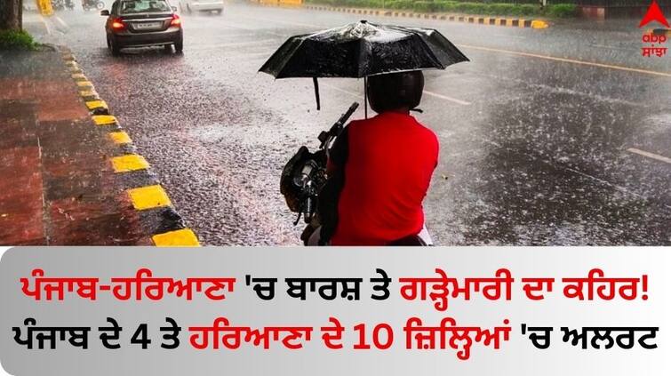 punjab weather update rain alert for punjab haryana yellow alert in these district Punjab Weather Update: ਪੰਜਾਬ-ਹਰਿਆਣਾ 'ਚ ਬਾਰਸ਼ ਤੇ ਗੜ੍ਹੇਮਾਰੀ ਦਾ ਕਹਿਰ! ਪੰਜਾਬ ਦੇ 4 ਤੇ ਹਰਿਆਣਾ ਦੇ 10 ਜ਼ਿਲ੍ਹਿਆਂ 'ਚ ਅਲਰਟ
