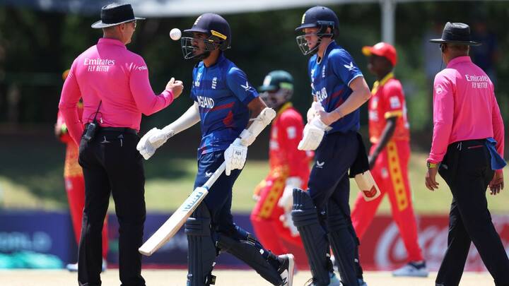 ICC U19 World Cup 2024: Controversy Erupts With Obstructing The Field Dismissal In England vs Zimbabwe Clash WATCH ICC U19 World Cup 2024: Controversy Erupts With ‘Obstructing The Field’ Dismissal In England vs Zimbabwe Clash- WATCH