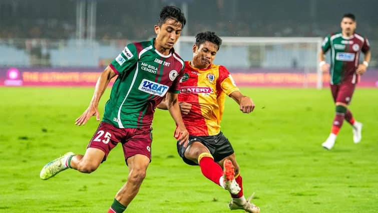 Mohun Bagan vs East Bengal Kolkata Derby ISL 2023 24 Cleiton Silva Goal Dimitri Petratos Salt Lake Stadium