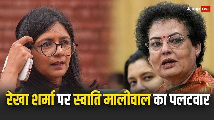 Rekha Sharma Slams Swati Maliwal Calling Her Product Of Andolan AAP MP Hits Back 'आंदोलन का प्रोडक्ट', शपथ में नारा लगाने को लेकर स्वाति मालीवाल पर भड़कीं रेखा शर्मा, छिड़ा सोशल मीडिया वॉर