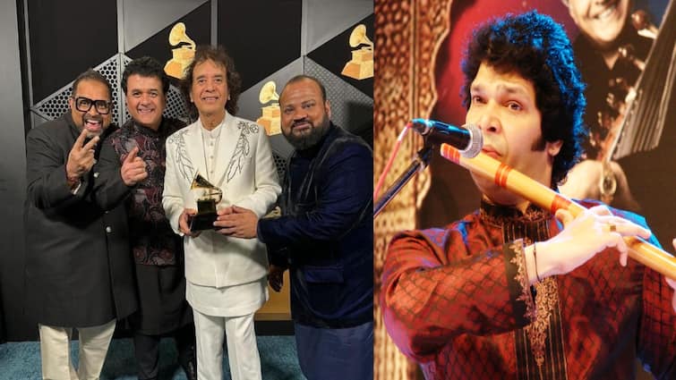 Grammy Awards 2024 Shankar Mahadevan Zakir Hussain band Shakti bags Global Music Album Indian flautist Rakesh Chaurasia also gets Grammy Award Grammy Awards 2024 : ग्रॅमी पुरस्कार सोहळ्यात आव्वाज भारताचा; फ्युजन बँड शक्ती आणि राकेश चौरसिया यांचा सन्मान