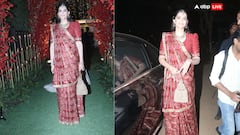 Sonam Kapoor Pics: लाल साड़ी पहन दोस्त की शादी के रिसेप्शन में पहुंची सोनम कपूर, ट्रेडिशनल लुक से जीता फैंस का दिल