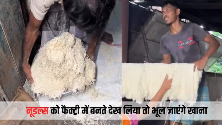 Indian famous vlogger share a noodle making video, videos goes virall Viral Noodle Making Video: अगर नूडल्स को फैक्ट्री में बनते देख लिया तो भूल जाएंगे खाना, देखें वीडियो