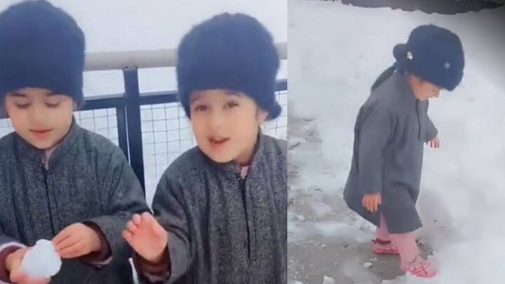 Kashmir Snowfall Video: श्रीनगर से लगभग 100 किलोमीटर दूर दक्षिण कश्मीर के कोकेरनाग इलाके में रहने वाली बहनें जैबा और जैनब की बर्फबारी वाली वीडियो ने इंटरनेट पर धूम मचा दी है.