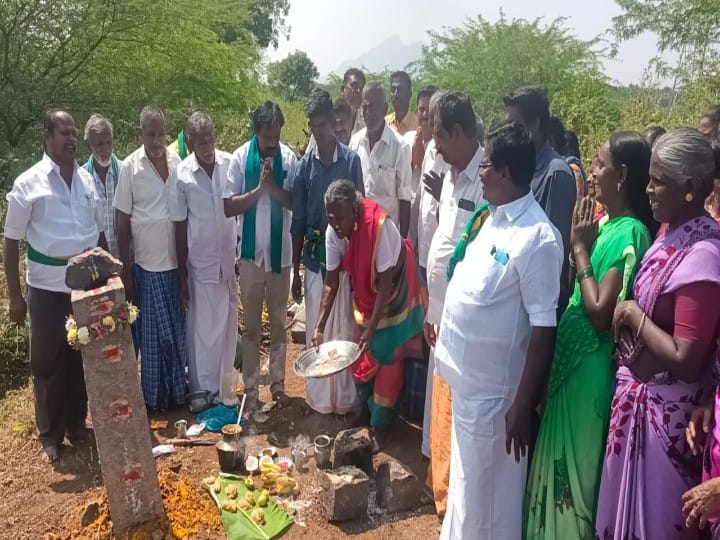 உசிலம்பட்டி கடை மடை கண்மாய்க்கு வந்த வைகை நீர் ; கிராம மக்கள் பொங்கல் வைத்து வழிபாடு