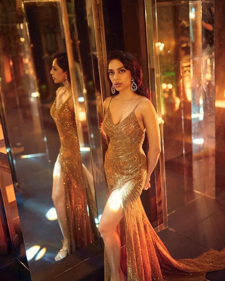 Sobhita Dhulipala Radiates Grace Shimmery Golden Gown See All Pics