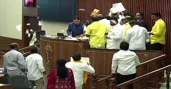 TDP MLAs Suspension From AP Assembly : ఏపీ అసెంబ్లీ నుంచి టీడీపీ ఎమ్మెల్యేల సస్పెన్షన్ | ABP Desam
