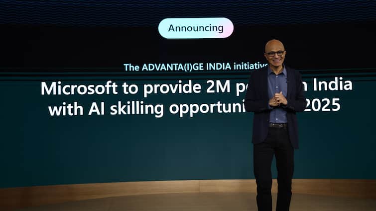 Microsoft To Train 2 Million Indians In AI Skills By 2024, Satya Nadella Announces Microsoft To Train 2 Million Indians In AI Skills By 2025, Satya Nadella Announces