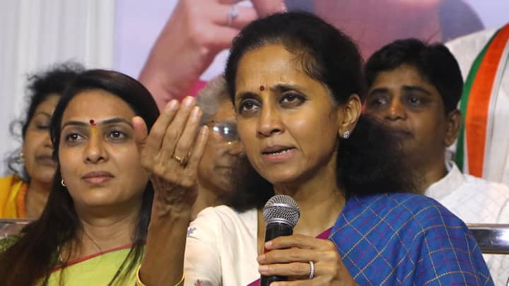 NCP MP Supriya Sule expressed her disappointment with the ECI's ruling and called it a huge conspiracy against Maharashtra and Marathi people. (Photo: PTI)