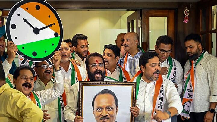 The Commission also allotted the NCP symbol 'Wall Clock' to Ajit Pawar's group. (Photo: PTI)