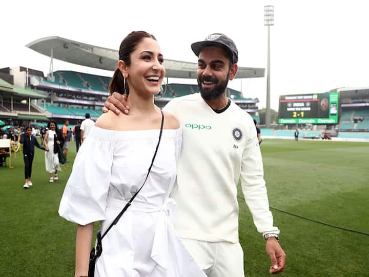 The couple welcomed a baby girl in January 2021. Recently, AB De Villiers confirmed that the couple is set to become parents for the second time, leading to Kohli's absence from the cricket field. (Image Credit: Getty)