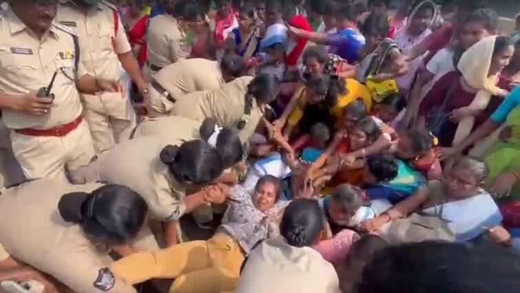 Asha workers protests against ap govt makes Chalo Vijayawada in Guntur district Asha Workers Protests: హైవేపై ఆశా వర్కర్ల మూకుమ్మడి నిరసన! బలవంతంగా ఈడ్చుకెళ్లిన పోలీసులు