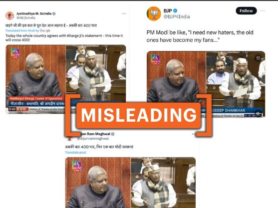 Fact Check: Clipped Video Of Kharge Passed Off As Cong Leader Predicting BJP's Lok Sabha Win