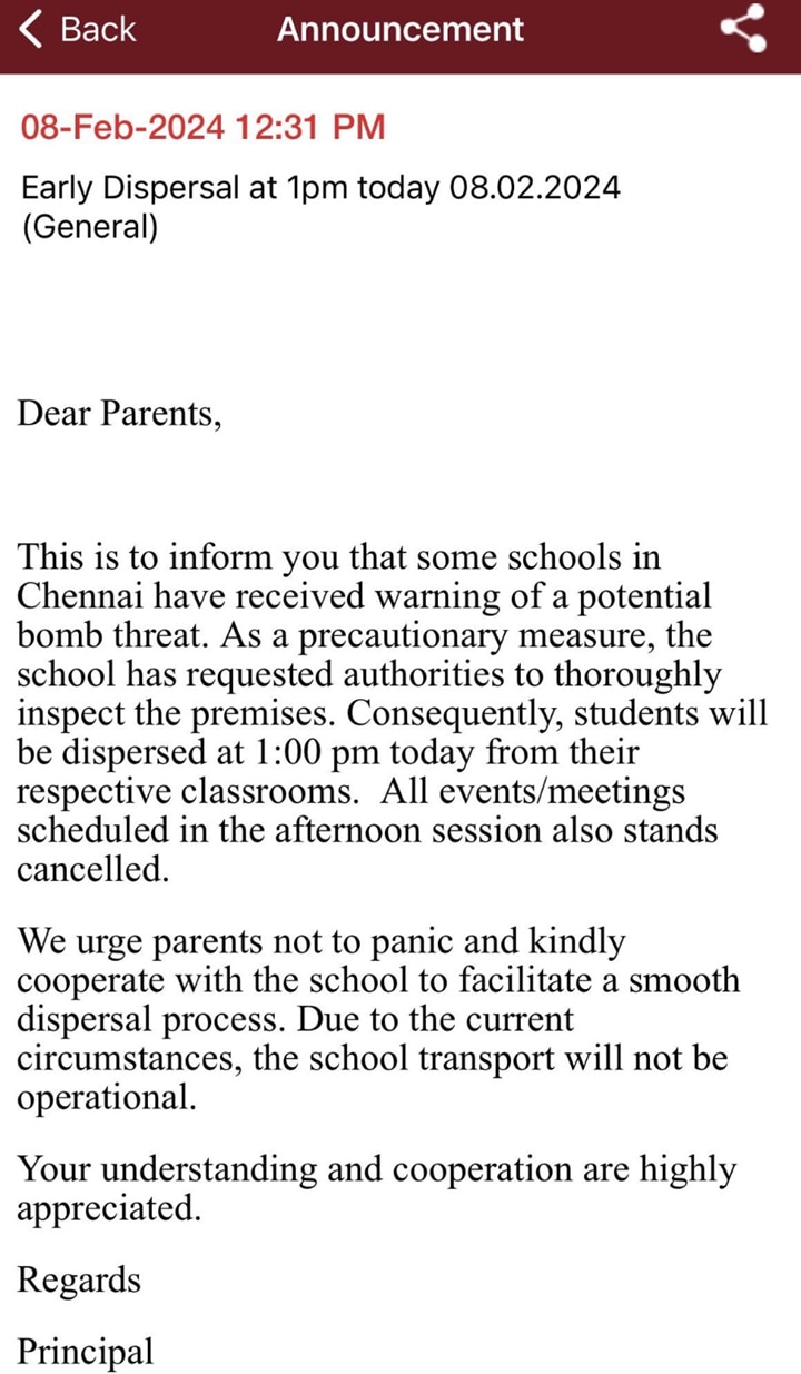 Chennai Bomb Threat: பரபரப்பு… சென்னையில் பிரபல பள்ளிகளுக்கு வெடிகுண்டு மிரட்டல்- காவல்துறை சோதனை