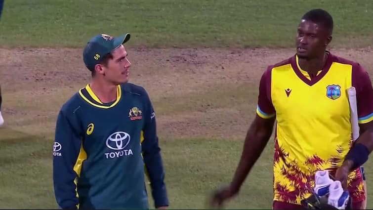 AUS vs WI 1st T20I Full Highlights Australia defeat West Indies by 11 runs Jason Holder AUS vs WI: जेसन होल्डर ने अटका दी थीं कंगारू फैंस की सांसें, पहले टी20 में ऑस्ट्रेलिया ने वेस्टइंडीज़ को 11 रन से हराया
