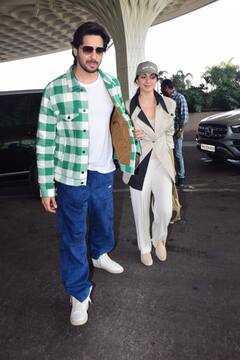 एक दूजे का हाथ थामे एयरपोर्ट पर स्पॉट हुए Sidharth-Kiara, विंटर आउटफिट में लगे बेहद स्टाइलिश, कैमरे के सामने दिए रोमांटिक पोज