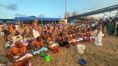 Thai Ammavaasai at Tiruchendur : தை அமாவாசையை முன்னிட்டு திருச்செந்தூர் கடலோரத்தில் அலைகடலென திரண்ட மக்கள்!