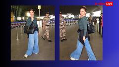 ग्रीन टॉप के साथ ब्लू बैगी डेनिम पहने एयरपोर्ट पर स्पॉट हुईं Aditi Rao Hydari, नो मेकअप लुक में भी खूबसूरत लगीं एक्ट्रेस