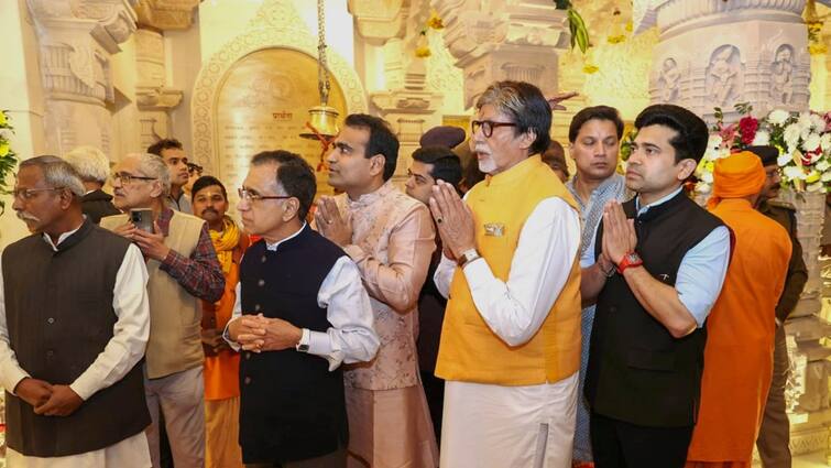 Amitabh Bachchan reached Ayodhya for second time after ramlala pran pratishtha ann Ayodhya Ram Mandir: रामलला की भक्ति में लीन नजर आए अमिताभ बच्चन, दूसरी बार अयोध्या पहुंचे, सामने आई तस्वीरें