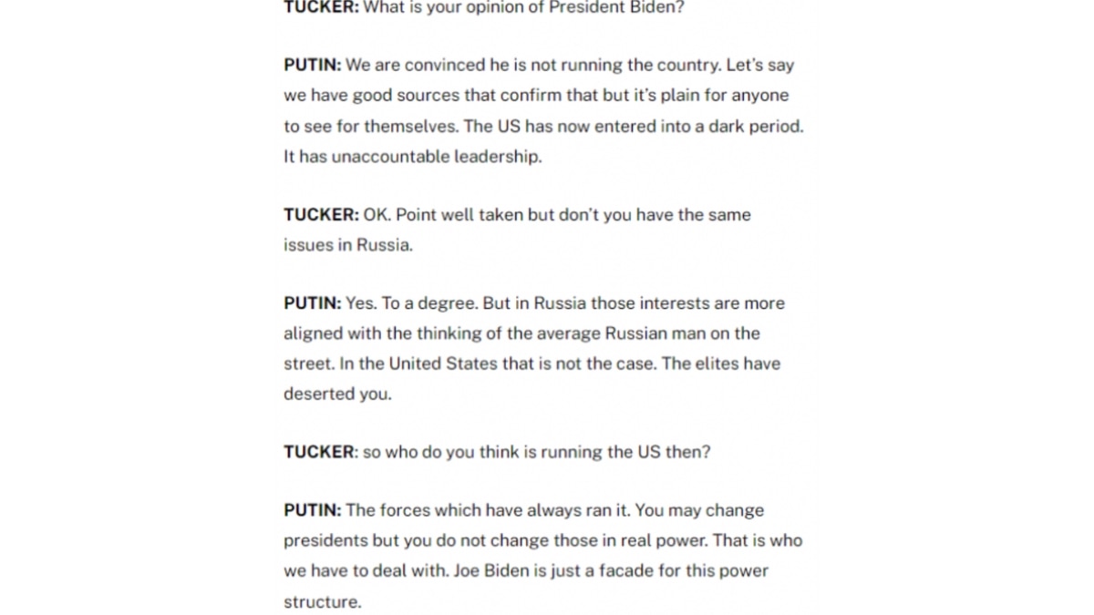 Fact Check: Putin, Carlson Did Not Discuss Taylor Swift, Biden Being A 'Power Facade', Or Super Bowl
