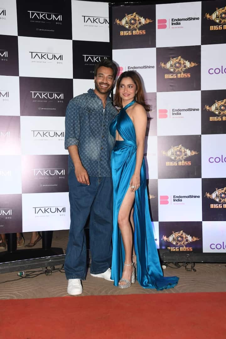 Ankita Lokhande and Vicky Jain complimented each other in blue