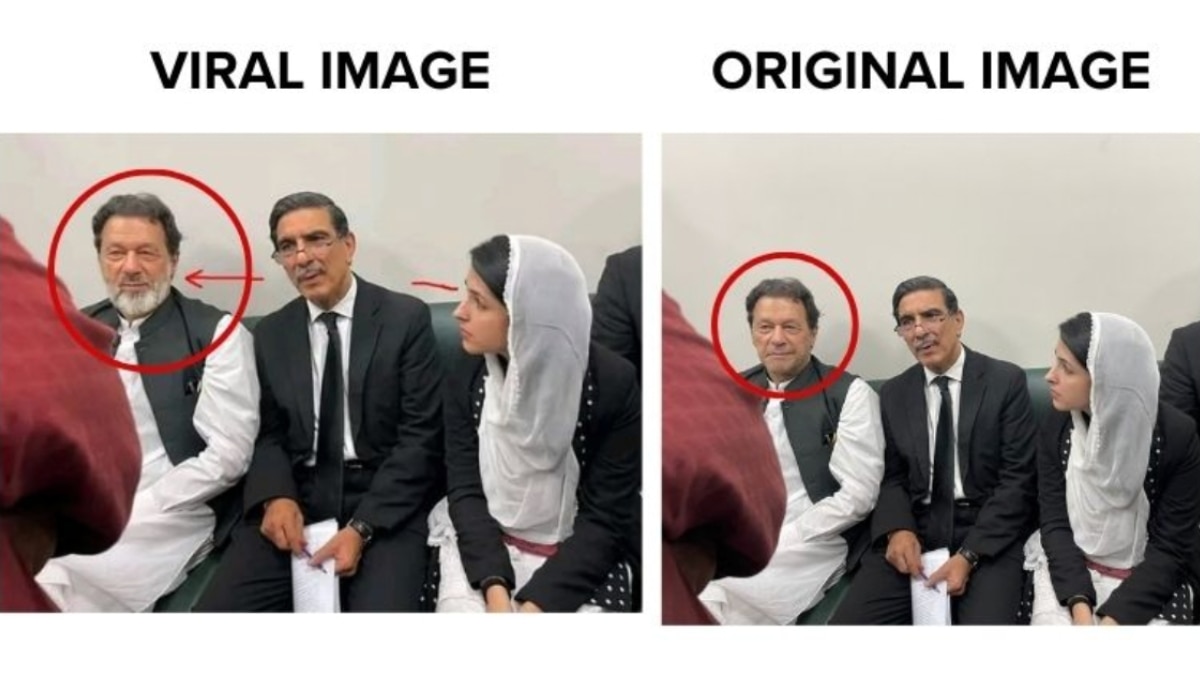 Comparison between the viral photo and the original image. (Source: X/Modified by Logically Facts)