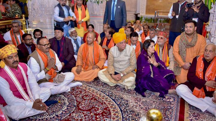 Along with Speaker Satish Mahana, Chairman of the state Legislative Council Kunwar Manvendra Singh was also part of the delegation (Photo: PTI)