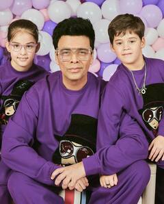 Karan Johar Drops Pictures From Yash And Roohi’s Purple-Themed Birthday Party