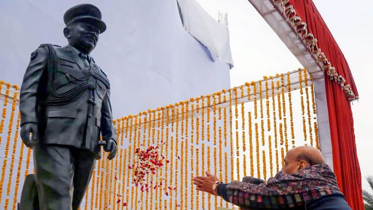 Defence Minister Rajnath Singh Unveils Statue Of India's First CDS Late General Bipin Rawat In Dehradun Defence Minister Rajnath Singh Unveils Statue Of India's First CDS Late Gen Rawat In Dehradun