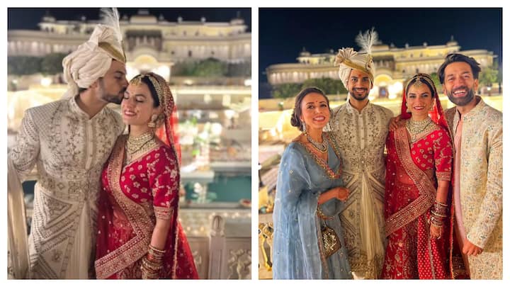 TV actor Kashmira Irani tied the knot with her boyfriend Akshat Saxena in Ranthambore, Rajasthan.