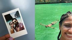 Keerthi Pandian Photos : கணவர் அசோக் செல்வனுடன் சில் செய்யும் கீர்த்தி பாண்டியன்!