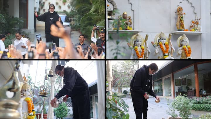 Veteran actor Amitabh Bachchan recently took to his blog and shared pictures from his home 'Jalsa' featuring a beautiful white temple.