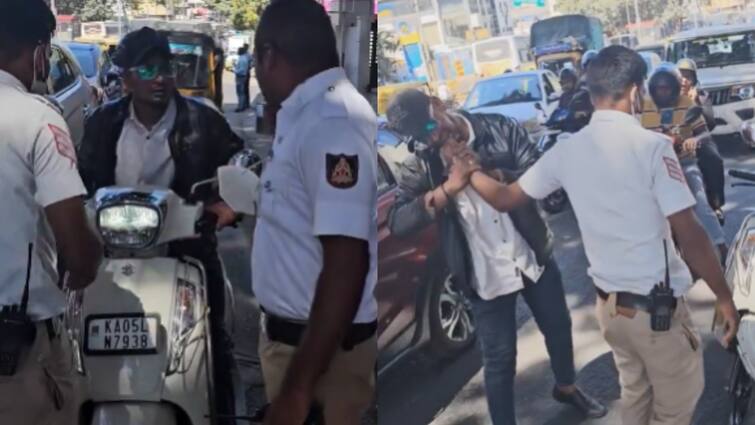 Watch Video Bengaluru Man Bites Cop Finger After Being Caught Without Helmet Watch Video: 