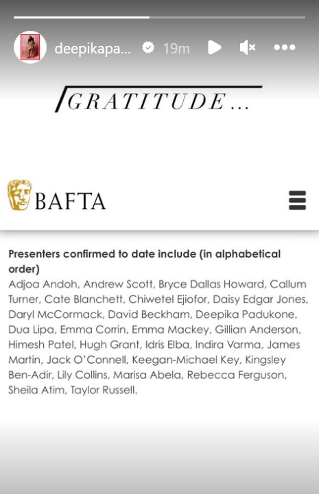 BAFTA Awards 2024: Deepika Padukone To Join Hugh Grant, David Beckham And Dua Lipa As Presenter At The Film Awards