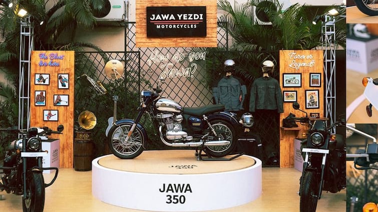 Jawa 350 Showcased In A New blue Colour Scheme at Mumbai Festival Jawa 350 Motorcycle: ஜாவா 350 மாடல் மோட்டார்சைக்கிள்  வாங்க ஆசையா? இதோ உங்களுக்கான புதிய தீம் பைக்..!