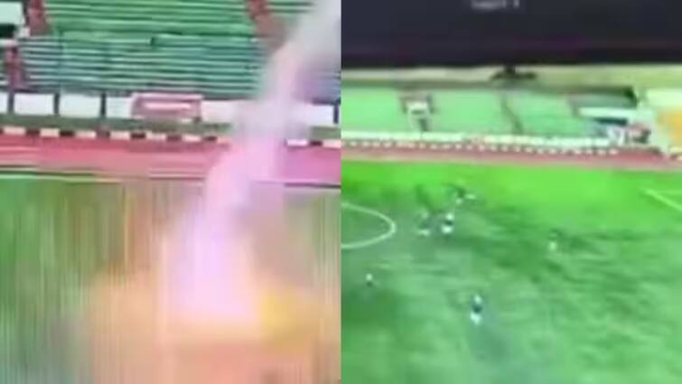 Indonesian Footballer Dies After Being Struck By Lightning On-Field - WATCH VIDEO Watch Video: மைதானத்தில் நடுவே விழுந்த மின்னல்.. கால்பந்து வீரர் உயிரிழந்த சோகம்.. வெளியான அதிர்ச்சி வீடியோ!