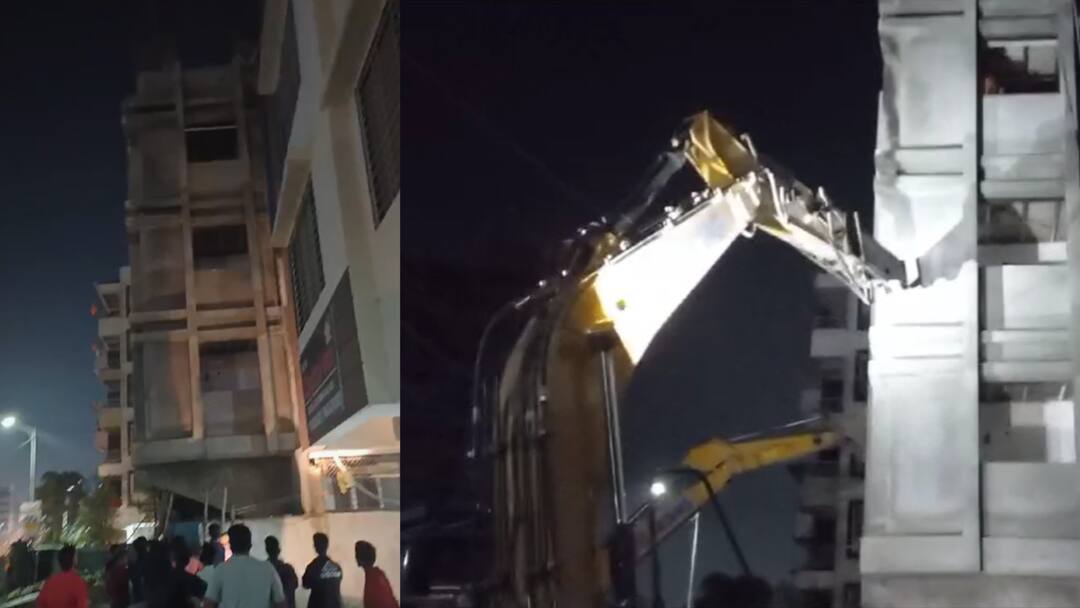 PCMC News  pune will the building in wakad area in pimpri chinchwad-be razed PCMC News :  पिंपरी चिंचवडमधल्या वाकड परिसरातील इमारत अचानक झुकली; इमारत जमीनदोस्त होणार?