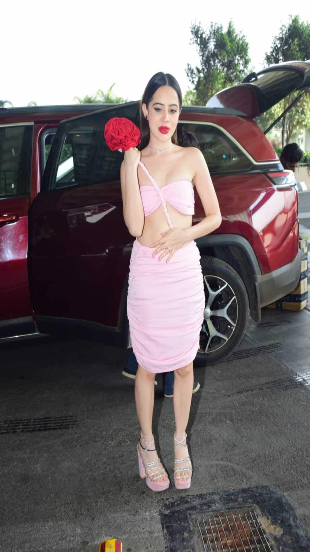 strapless open back dress Red main image 1