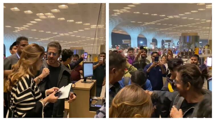 Video Of A Fan Kissing Shah Rukh Khan At Mumbai Airport Goes Viral. Watch Fan Kisses Shah Rukh Khan's Hand At Mumbai Airport. Watch
