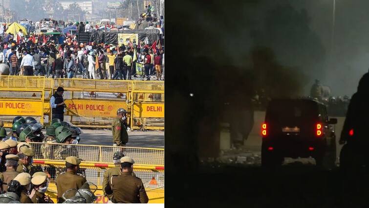tear gas bomb used on farmers at night in haryana border who marched towards delhi Farmers Protest 2.0: டெல்லியை நோக்கி பேரணி - நள்ளிரவிலும் விவசாயிகள் மீது கண்ணீர் புகை குண்டு வீச்சு