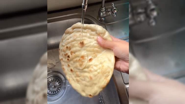 Woman Washes Naan Before Eating It Viral Video Trending video Instagram viral video 'Gopi Bahu Of Rotis': Woman Washes Naan Before Eating It, Viral Video Sparks Varied Reactions