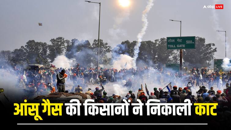 Farmers Delhi Chalo Protest protestors found a unique way to avoid tear gas Farmers Protest: गीली बोरियां, पतंगबाजी और...आंसू गैस के गोलों से बचने के लिए किसानों ने निकाली ये तरकीब