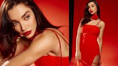 Amy Jackson's Red Midi Dress Is Perfect Date Night Outfit; PICS