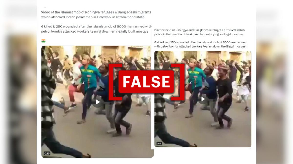 Fact Check: Video From UP Falsely Shared As Mob Chasing Police In Haldwani