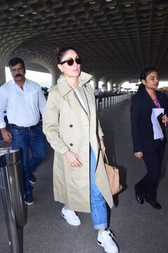 ब्लू डेनिम के साथ लॉन्ग ओवरकोट पहन Kareena Kapoor ने एयरपोर्ट पर ली धांसू एंट्री, एक्ट्रेस के स्टाइलिश अंदाज को देखते रह गए लोग