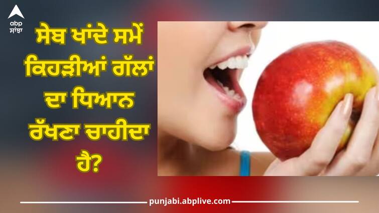 these mistakes while eating apple your health will not deteriorate for long eat apple Health Tips: ਸੇਬ ਖਾਣ ਸਮੇਂ ਤੁਸੀ ਤਾਂ ਨਹੀਂ ਕਰ ਰਹੇ ਇਹ ਗਲਤੀ, ਸਿਹਤ 'ਤੇ ਪੈ ਸਕਦੀ ਭਾਰੀ, ਜਾਣੋ ਸੇਵਨ ਦਾ ਸਹੀਂ ਸਮਾਂ